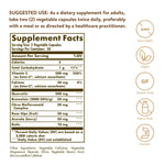 Solgar Quercetin Complex supplement facts label showing Ester-C and bromelain ingredients