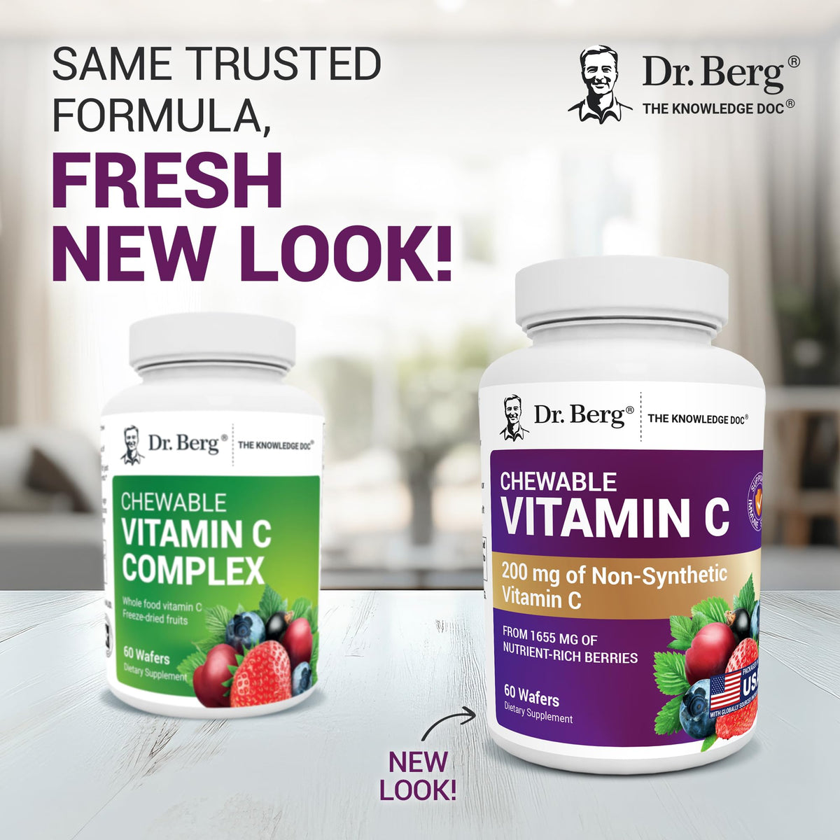 Dr. Berg organic whole food berry vitamin C supplement label showing facts.
