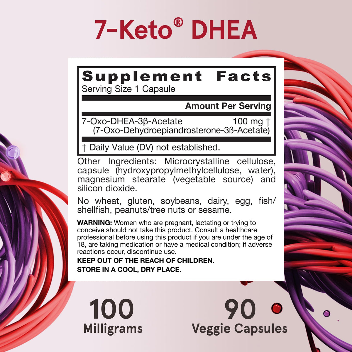 Jarrow Formulas 7-Keto DHEA 100mg weight management capsules showing the recommended usage directions