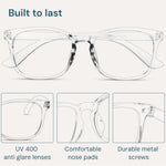 Gaoye transparent clear frames on display demonstrating modern square eyewear styling.