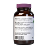 Side view of authentic Bluebonnet Vitamin K2 bottle showcasing vegan and non-GMO certifications