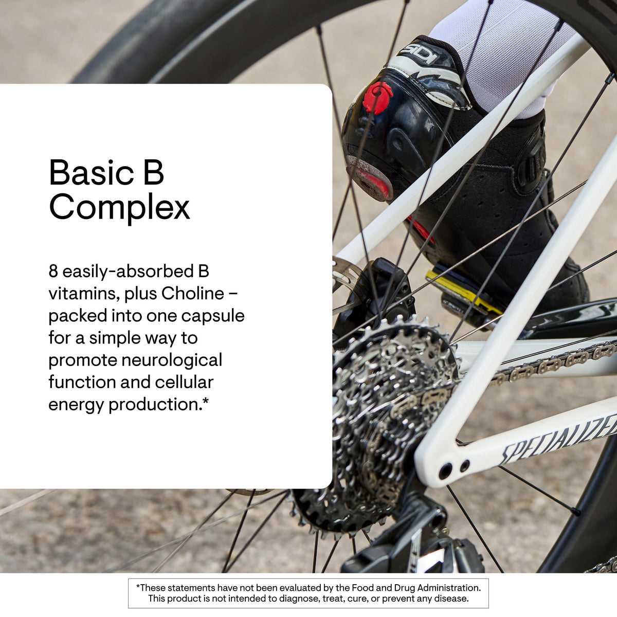 Back label view of Thorne Vitamin B complex with choline detailing the capsule usage and dosage directions.