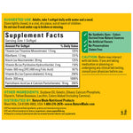 Nature Made dietary supplement bottle showing back label instructions and ingredients