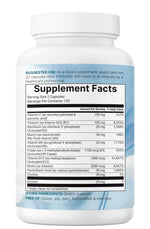 Non GMO gluten free premium vitamin B complex with fat soluble vitamin C supplement.
