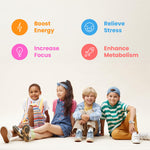 NutraChamps children vitamin B complex drops showing the dropper applicator for precise liquid dosage.