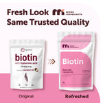 Micro Ingredients Biotin with Hyaluronic Acid 365 softgels packaging showing supplement facts panel.