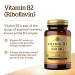 Authentic USA imported Solgar riboflavin 100mg premium vegan capsules packaging