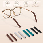Close up view of the sweat absorbent woven cotton texture of the eyeglasses temple covers