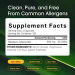 High potency Vitamin B2 capsules container on white background