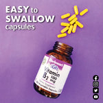 Top view of Bluebonnet Vitamin B2 100 mg capsule jar with safety seal visible