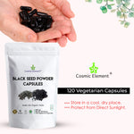Cosmic Element pure black seed powder pills for digestive wellness dietary supplement