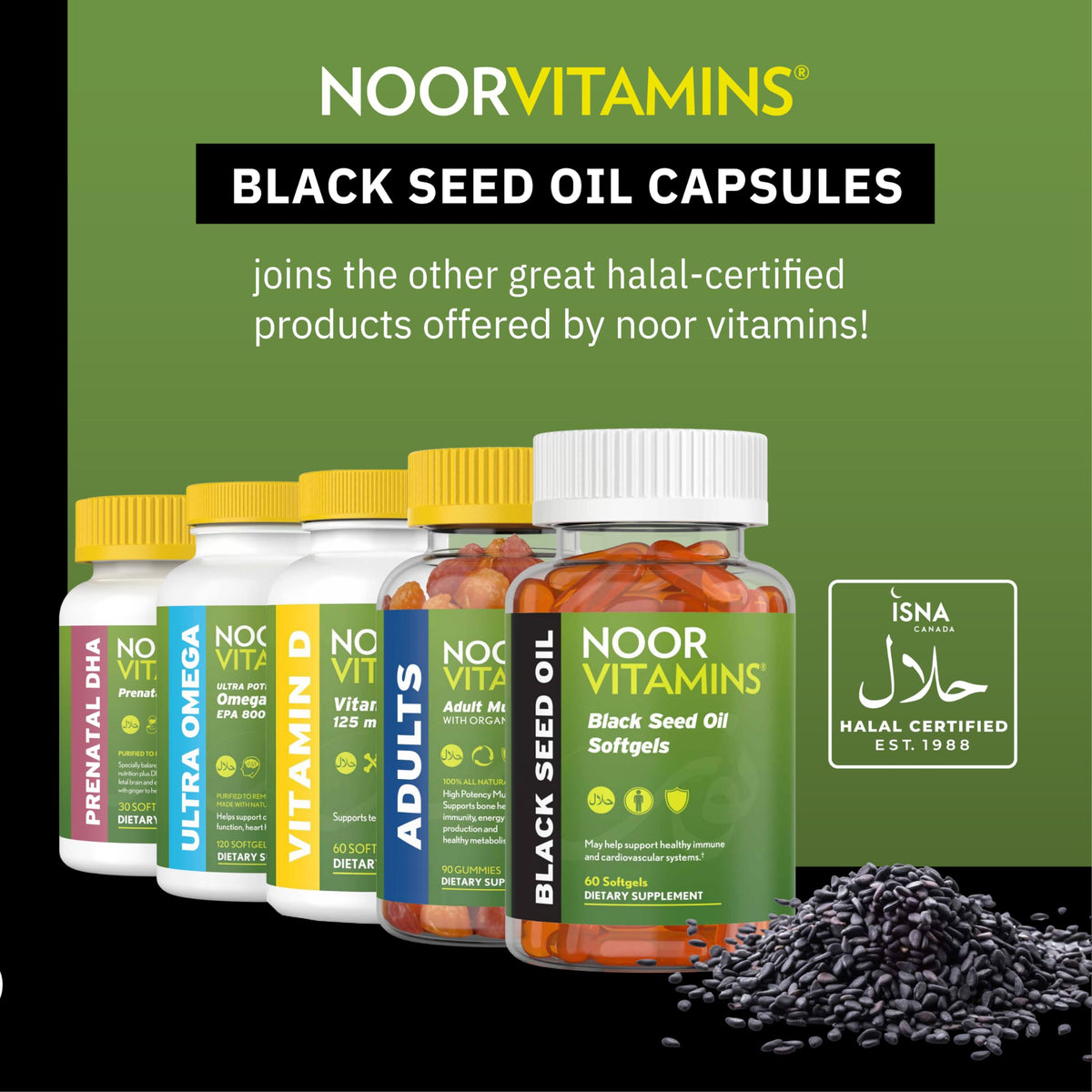Noor Vitamins natural black seed health supplement showing dosage instructions clearly