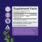 Vegetarian black seed oil capsules with omega 3 6 9 antioxidant properties