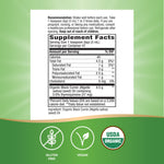 USA imported Nature's Way organic dietary supplement bottle highlighting cold pressed unrefined quality.