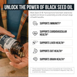 Authentic USA imported premium black seed extract capsule size and shape visual