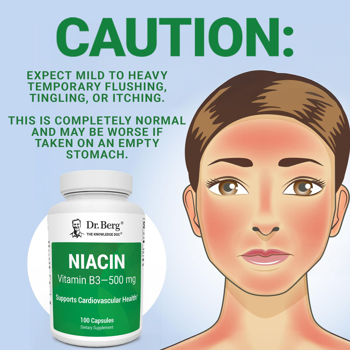 Dr. Berg Niacin 100 gelatin capsules supplement label