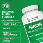 Side view of Dr. Berg Niacin bottle showing supplement facts