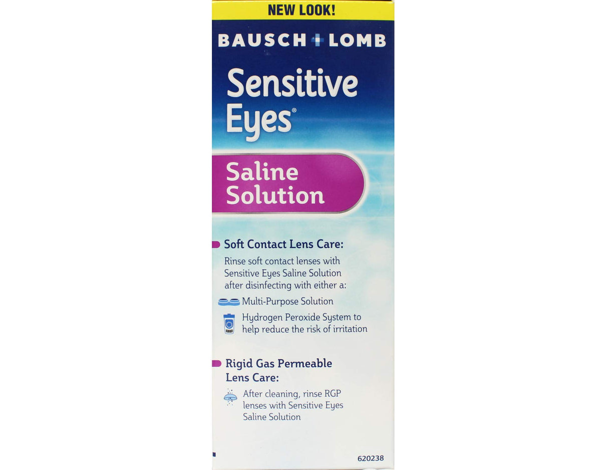 Bausch and Lomb saline solution bottles for soft contact lenses