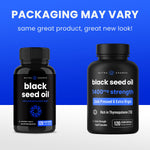 NutraChamps organic non GMO gluten free black seed oil supplement certifications and icons view