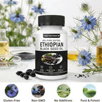 Authentic USA imported Purely Nutrient Ethiopian black seed oil dietary supplement for natural energy enhancement.