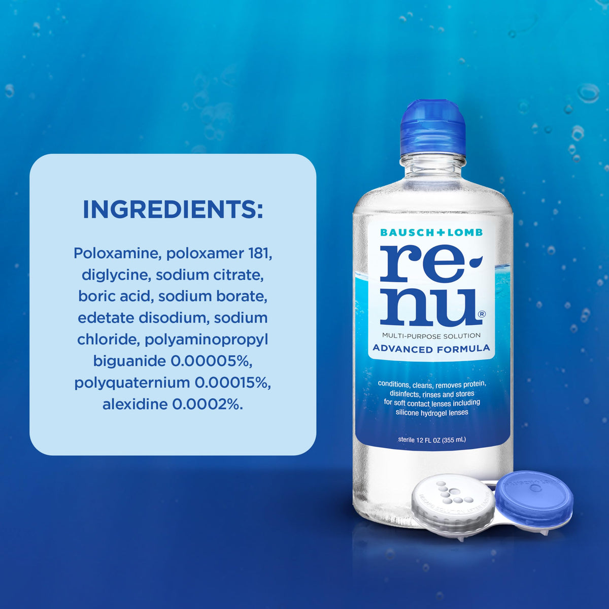 USA imported Renu contact lens care kit for daily use