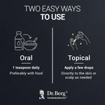 Authentic USA imported Dr. Berg organic black seed oil liquid supplement packaging close up.