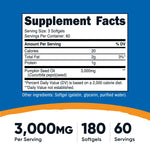 Nutricost Pumpkin Seed Oil supplement facts label