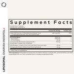 Codeage Liposomal Ovarian Inositol capsule nutritional label