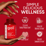 Vegan gluten free Goli nutrition gummies close up image
