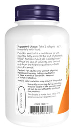Now Foods Pumpkin Seed Oil 1000 mg capsule close up
