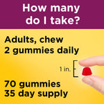 Premium strawberry flavored daily multi for her chewable vitamins ingredient list view.