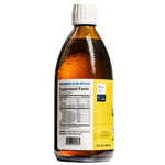 Natural vitamin D and vitamin A rich cod liver oil bottle back