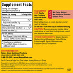 Nature Made Omega 3 fish oil dietary supplement bottle showing nutritional information label
