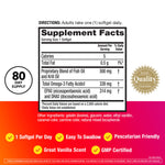 Back label of MegaRed Advanced 4 in 1 showing supplement facts, EPA, DHA, and phospholipid ingredient list