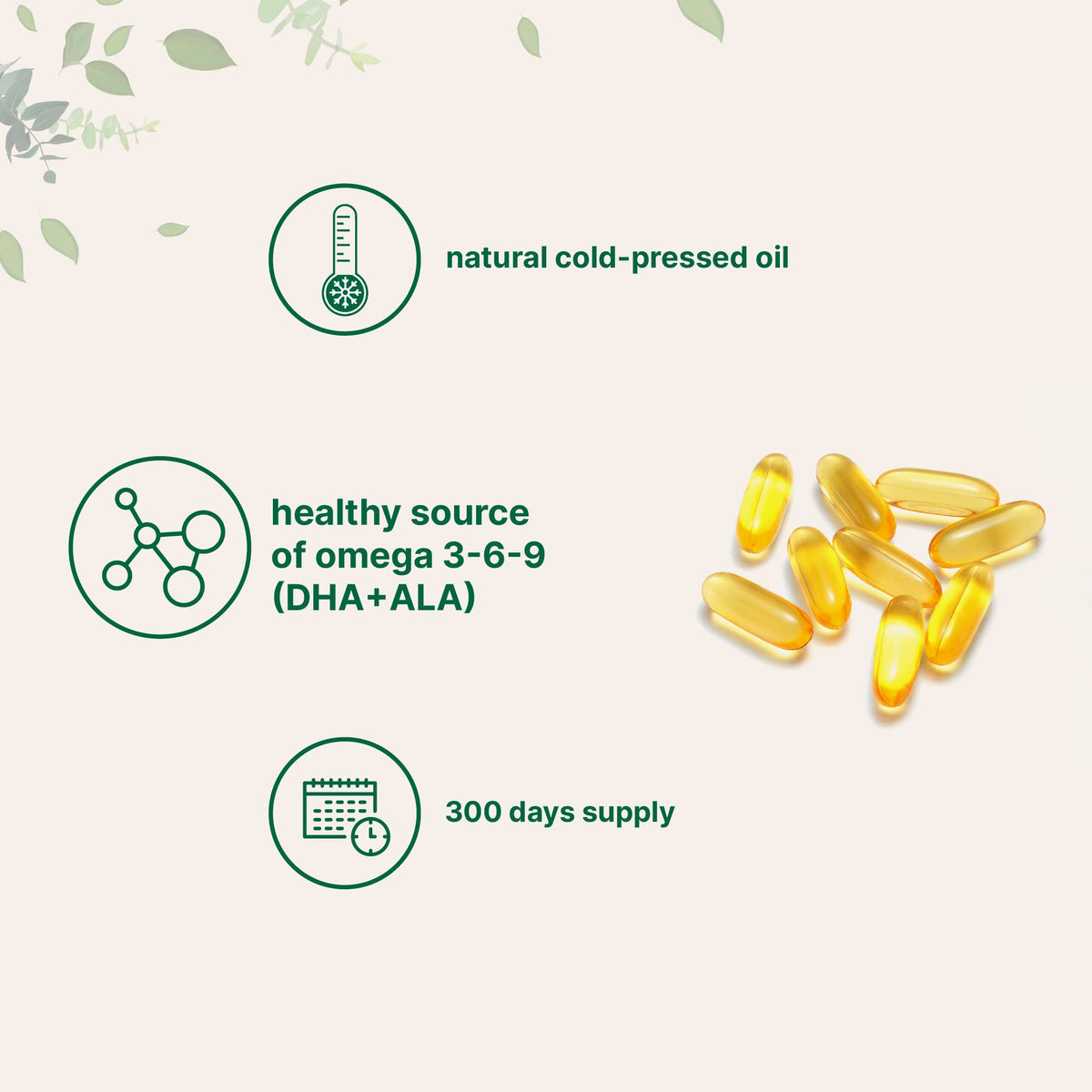 Authentic imported Micro Ingredients flaxseed oil softgels containing 700mg alpha linolenic acid per serving