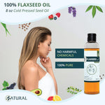 Zatural pure flax seed carrier oil for deep hair hydration and radiant facial skin care