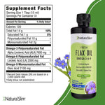 NaturalSlim liquid flaxseed oil omega supplement nutritional facts label