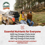 Unrefined flax seed supplement capsules rich in essential omega fatty acids
