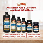 Barlean's Lignan Flaxseed Oil 250 count bottle size perspective