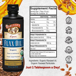 Vegan and gluten free organic flaxseed oil liquid for daily wellness