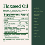 Nature's Bounty Flaxseed Oil supplement facts panel