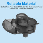Top view of the grey replacement funnel kit for baby bottle preparation