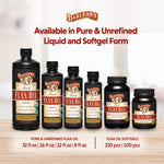 Close up of the premium organic cold pressed flaxseed oil supplement for daily wellness routines.