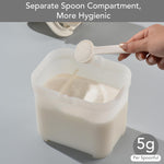 Shatterproof moisture proof baby snack box in a compact travel friendly design