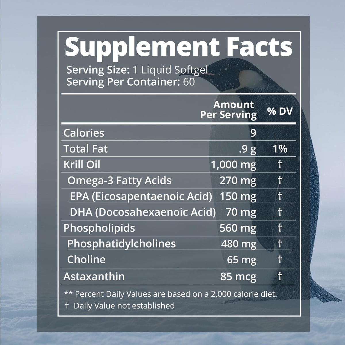 Side angle shot of Mobisyn sustainable wild caught Antarctic krill oil sixty day supply container.