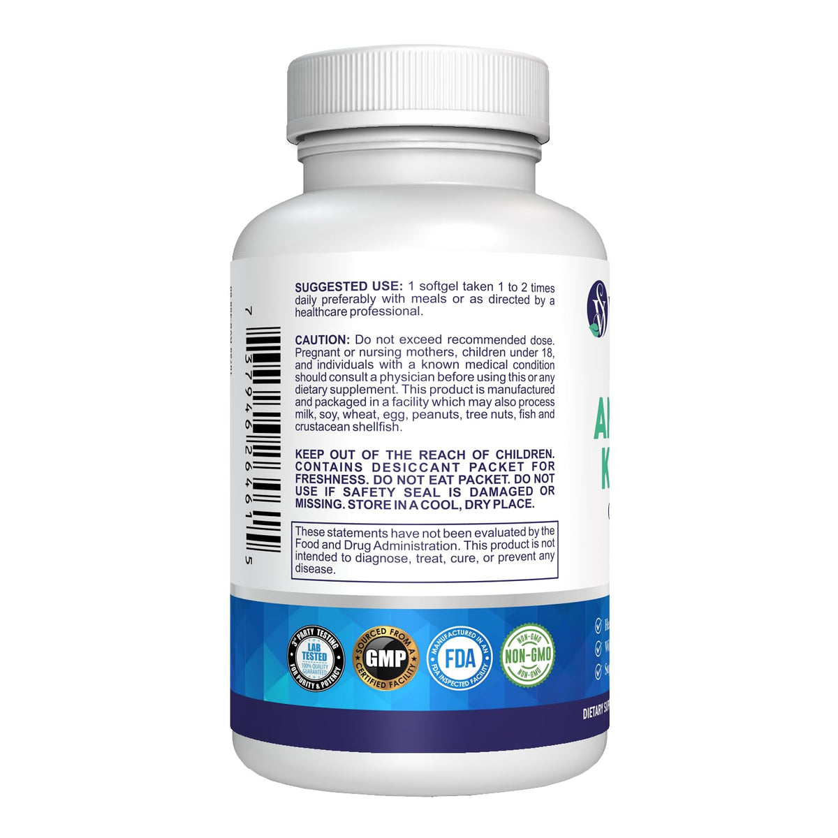 Vitality Span krill oil 500 mg sixty count bottle displayed on a clean surface highlighting pure ingredients.