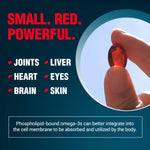 LABO Nutrition high phospholipid krill oil softgels close up view.