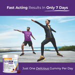 Full product packaging of imported Purity Products Flexuron gummies for Indian consumers.