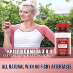 Nova Lucia NovaKrill dietary supplement packaging highlighting EPA DHA and astaxanthin content