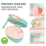 Lulyboo compact infant feeding dispenser top view showcasing food grade material.
